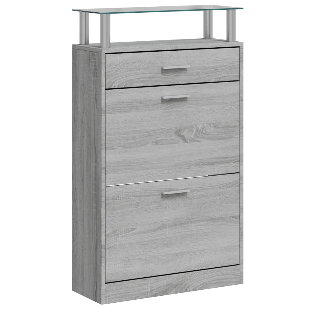 Scarpiera Grigio Sonoma 63x24x104 cm in Legno Multistrato 342568