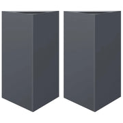 2 pz Fioriere | Cassetta per fiori | Vaso Antracite Triangolari 50x43x75 cm in Acciaio