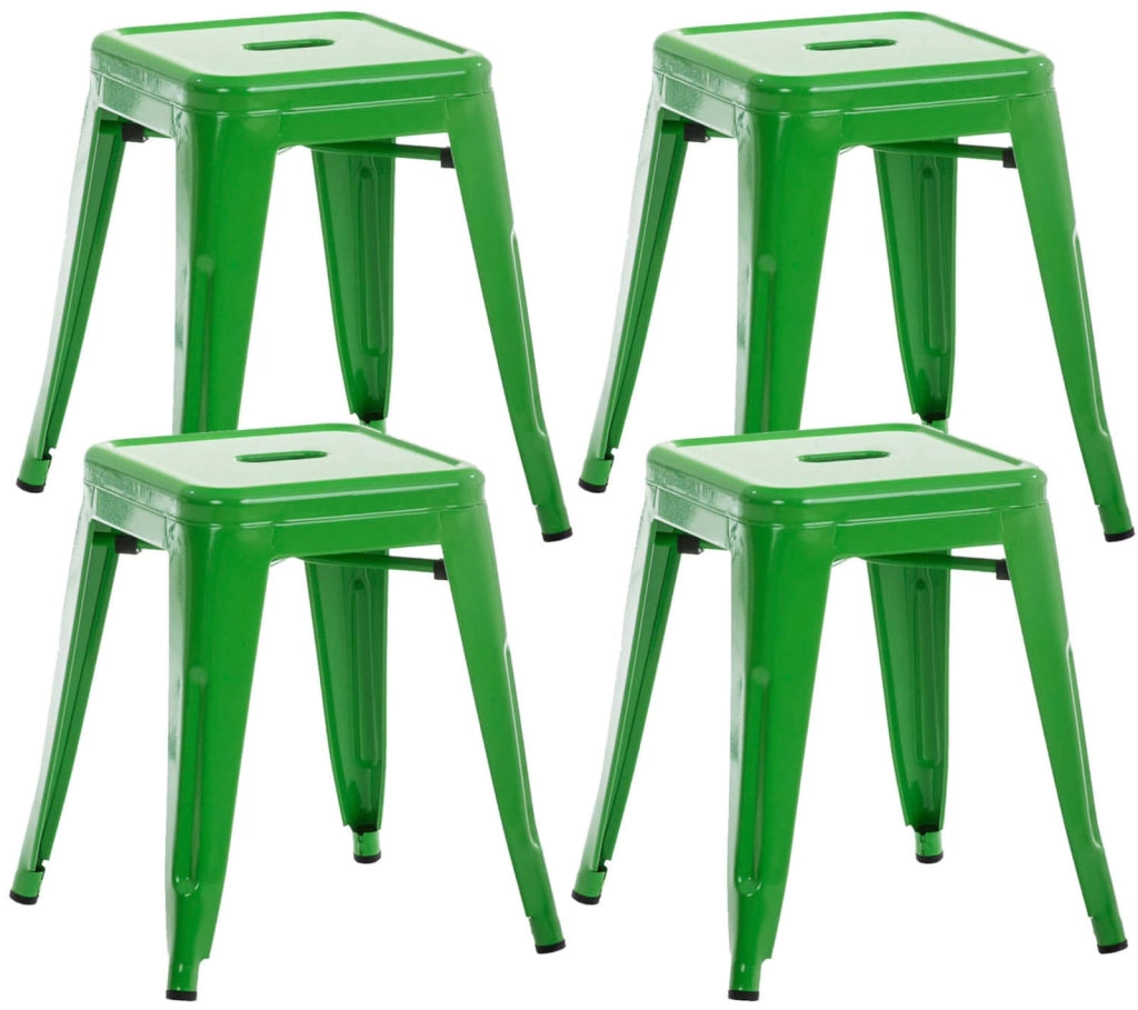 Set 4 Panchetti Impilabili Armin In Metallo verde