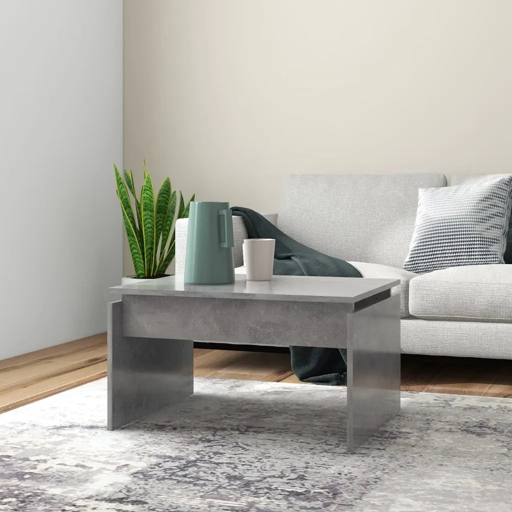 Tavolino da Salotto Grigio Cemento 68x50x38cm Legno Multistrato 808336