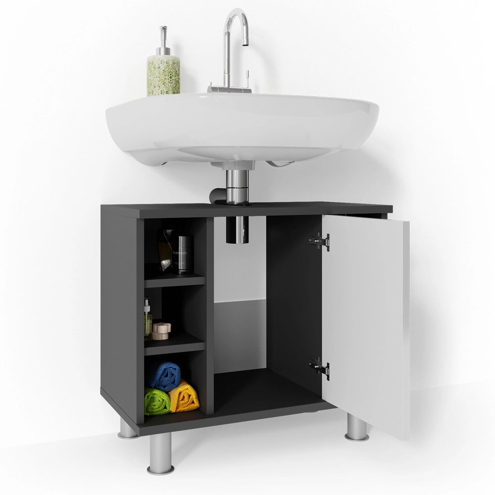 Mobile sottolavabo per bagno Fynn Antracite/Bianco 60 x 54 cm Vicco