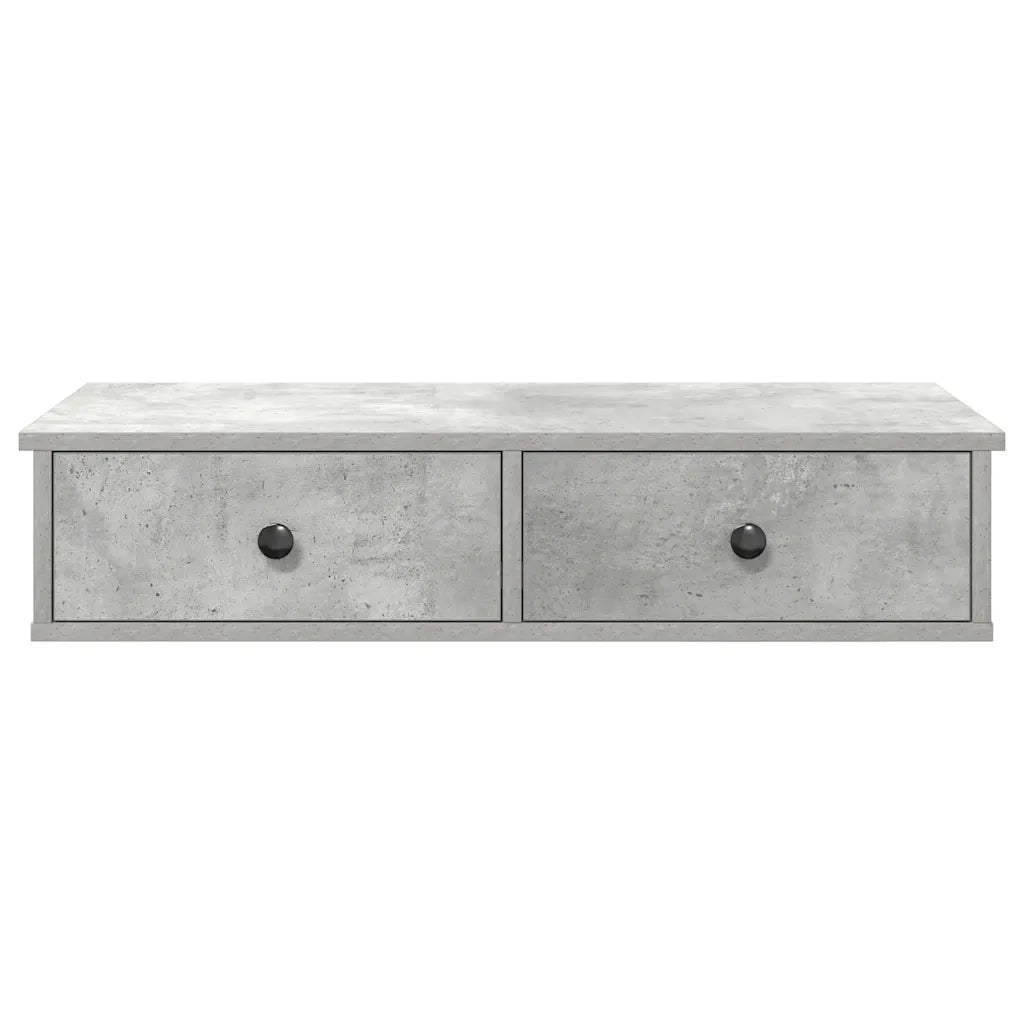 Scaffale a Parete con Cassetti Grigio 80x31x17 cm in Truciolato 859953