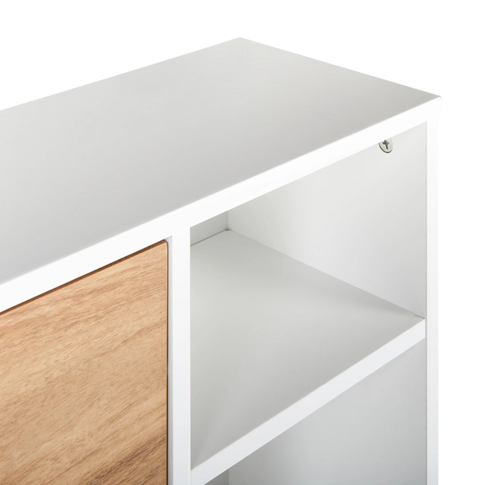 Scarpiera 2 scaffali aperti in legno ingegnerizzato bianco portaoggetti design moderno corridoio
