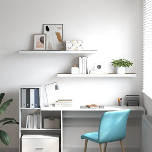 Scaffali a Parete 2 pz Rovere e Bianco 120x23,5x3,8 cm in MDF cod mxl 46665