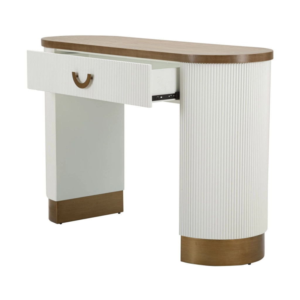 Tavolo Consolle VKH611, Bianco, MDF, 121x40x78 cm