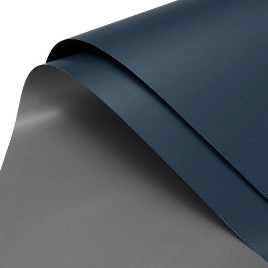 Pacco di Carta Fiorita a Doppia Facia, Impermeabile, Grigio Blu, 20 pezzi