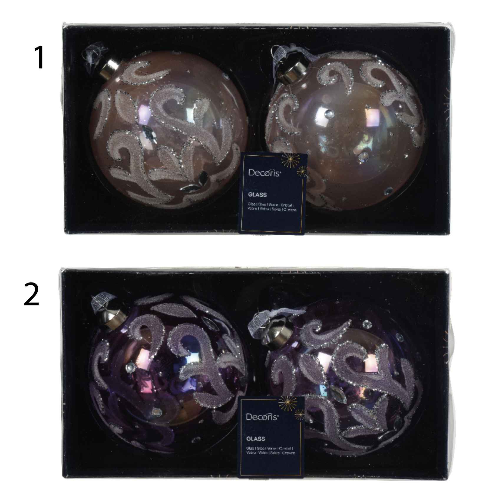 BOX 2 PALLE  IN VETRO CON