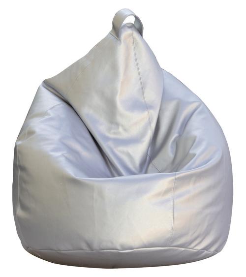 Poltrona a Sacco Pouf in Similpelle Argento Avalli