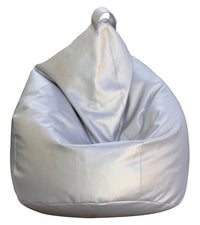 Poltrona a Sacco Pouf in Similpelle Argento Avalli