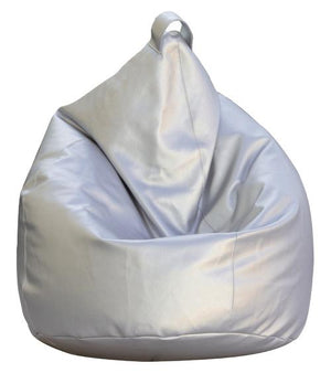 Poltrona a Sacco Pouf in Similpelle Argento Avalli