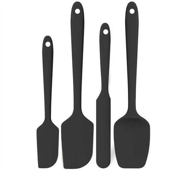 Set di 4 pezzi - Spatola per torte e cremi - Spatola per torte e cremi - Spatola per torte e cremi - Progettazione chiusa - Cucina - Nero