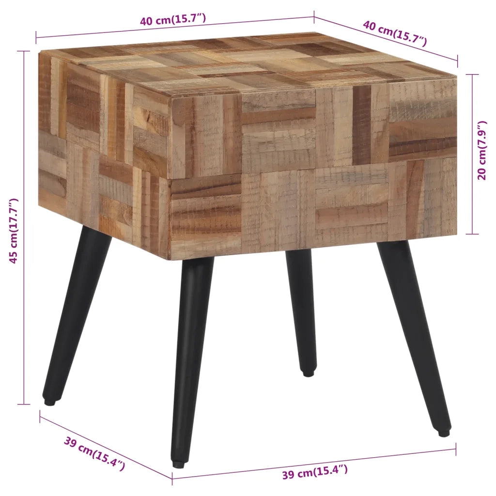 Tavolino-Tavolino da soggiorno-Tavolo 40x40x45 cm Teak Massello di Recupero