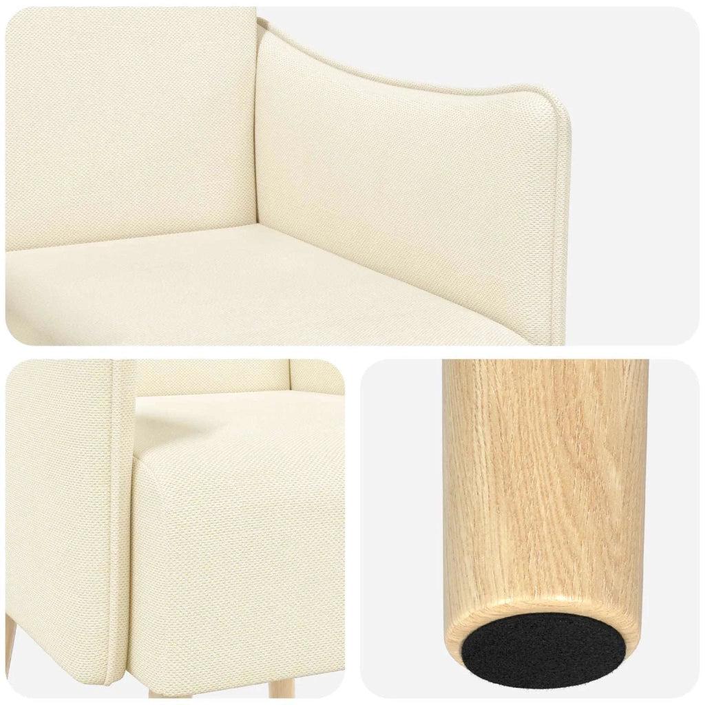 Sedia d'accento Crema Velluto a grana fine 42044842