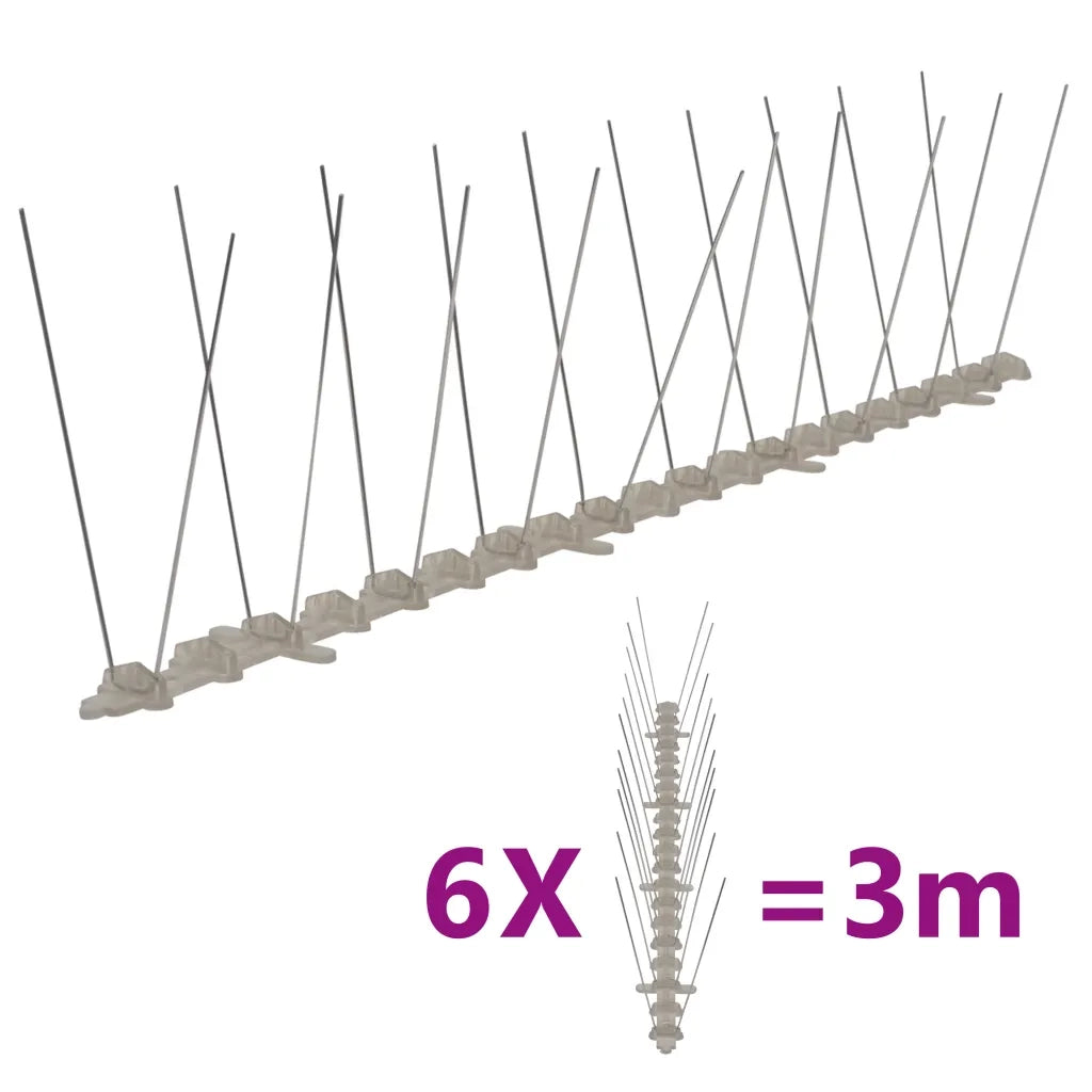 Set Dissuasori per Uccelli e Piccioni 6 pz 2 File 3 m cod mxl 56563