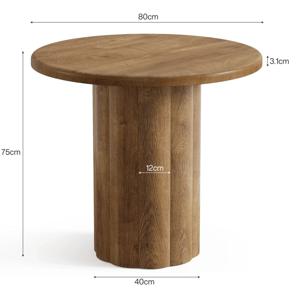Tavolo rotondo da riunione 80 × 80 cm in MDF marrone