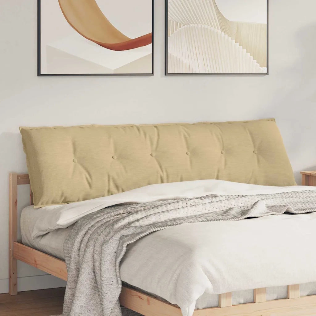Cuscino per Schiena Grigio Verde 180 x 50 cm Tessuto in Cords 42014955