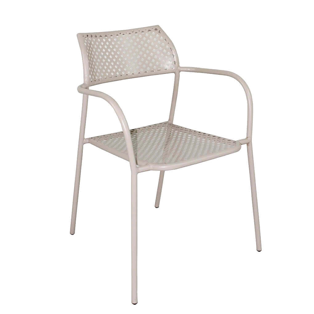 Poltrona da Giardino Impilabile in Acciaio cm 56x56x78 - MATHEW