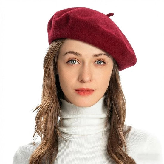 Cappello Classico Francese - 90% Lana - Soffice/Comodo - Caldo/Respirabile - Unico Modello - Lavabile a Mano/Reinibile Chimicamente - Cappello a Bicchierino