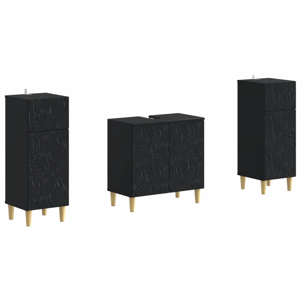 Set di Armadi da Bagno da 2 Pezzi DELFT Nero 3418027