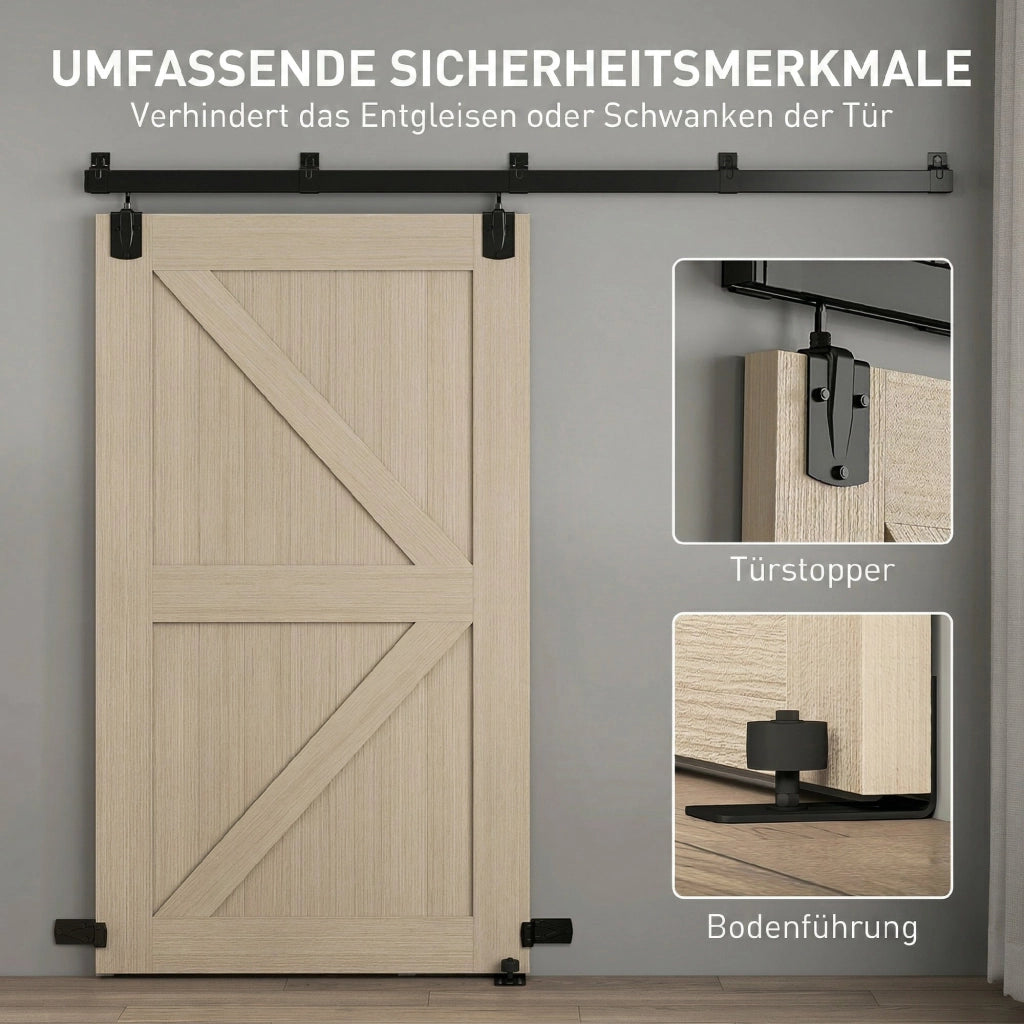 Set Ferramenta Porta Scorrevole 244 cm Nero ¨C zephmum ¨C per Ante Singole