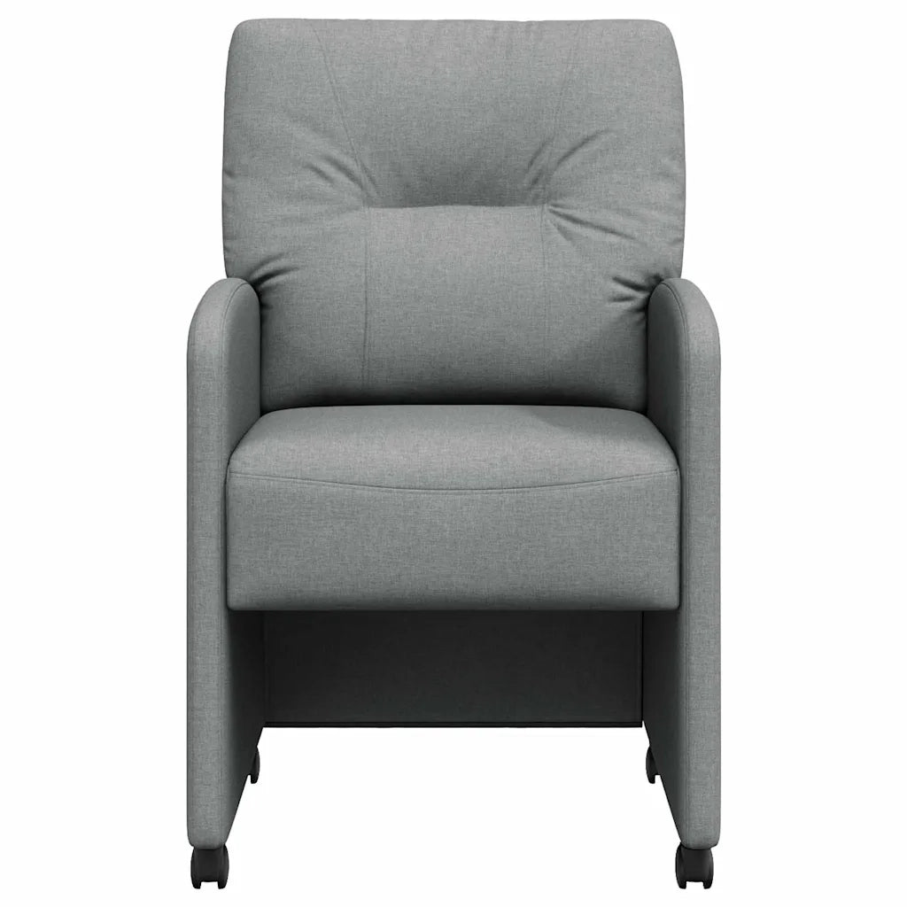 Sedie da Pranzo con Ruote 2 pz | Sedie da cucina Grigio chiaro 57 x 67 x 95 cm