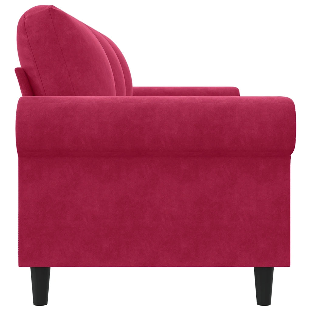 Divano a 3 Posti Rosso Vino 180 cm in Velluto 359543