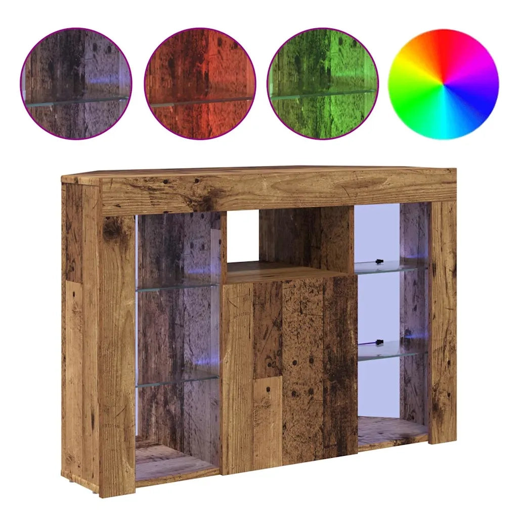 Mobile TV LED Angolare Legno vecchio 100x40x68cm 889793
