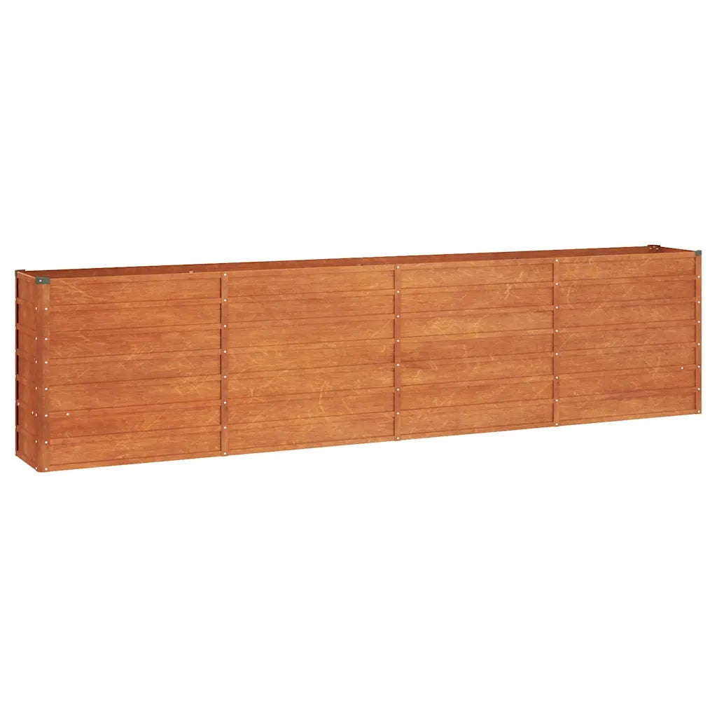 Letto Rialzato da Giardino Ruggine 320x40x77 cm Acciaio Corten 151957