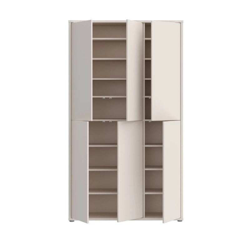 Armadio multiuso Medea 6 ante colore cashmere 109.2x34.9xH191.9 cm.