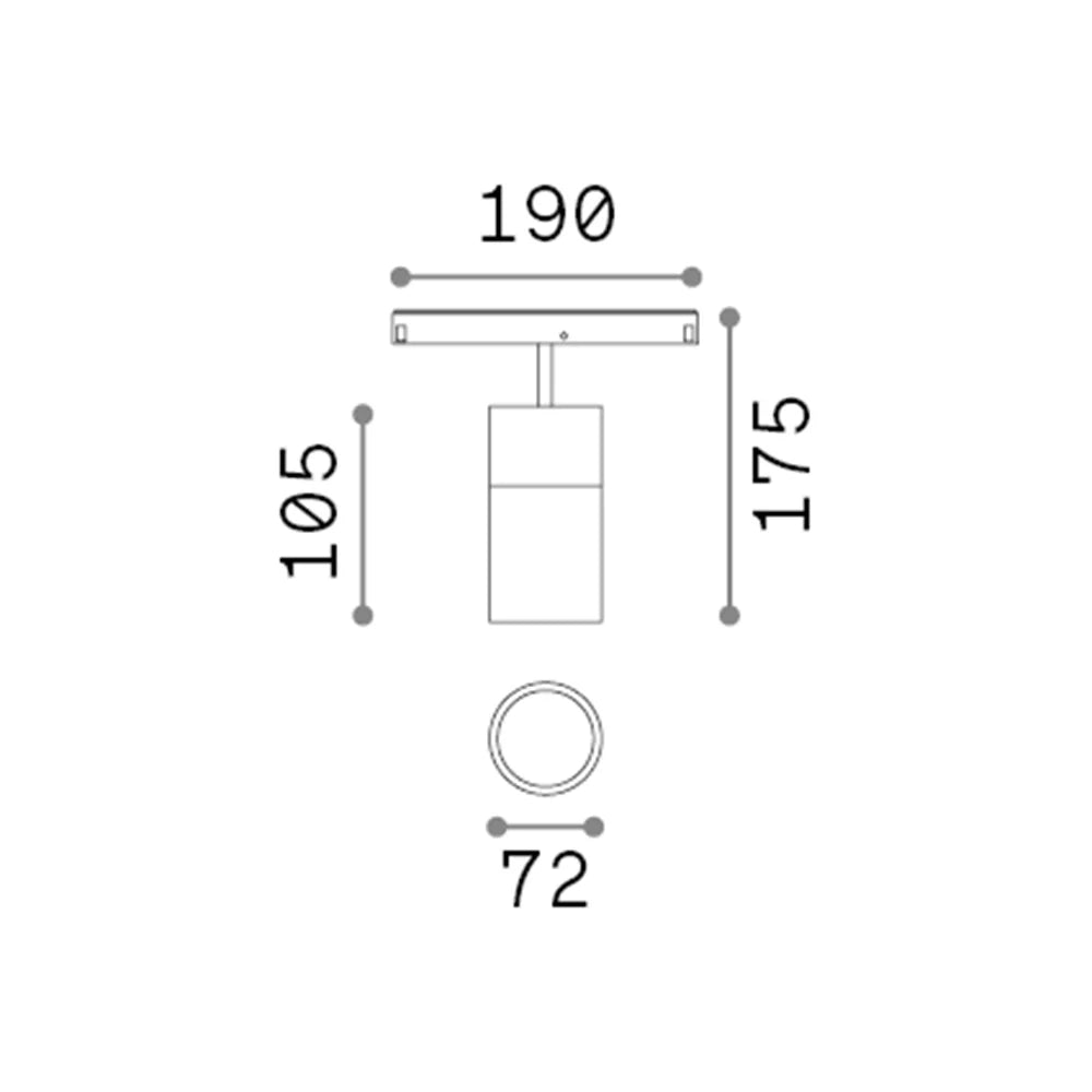 Faretto Binario Singolo Ego Alluminio Bianco 1 Luce 26W 3000K Luce Calda 1-10V