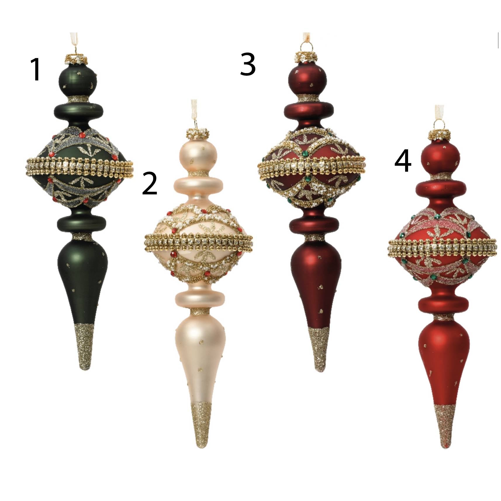 SET 2 ORAMENTI CON GLITTER H24