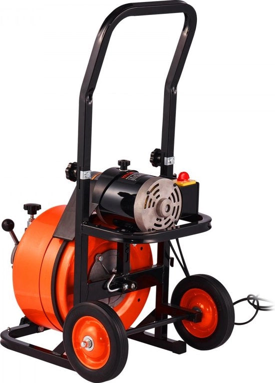 Macchina di svuotamento elettrica 220V, macchina di svuotamento con cavo di svuotamento in acciaio 15mx12.7mm, svuotatore a spirale 1500rpm, velocità di rotazione stazionaria.