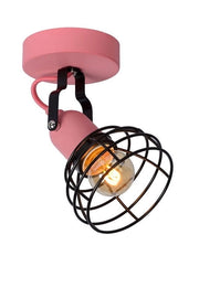 Applique Lucide Paulien metallo rosa/nero E27 60W IP20