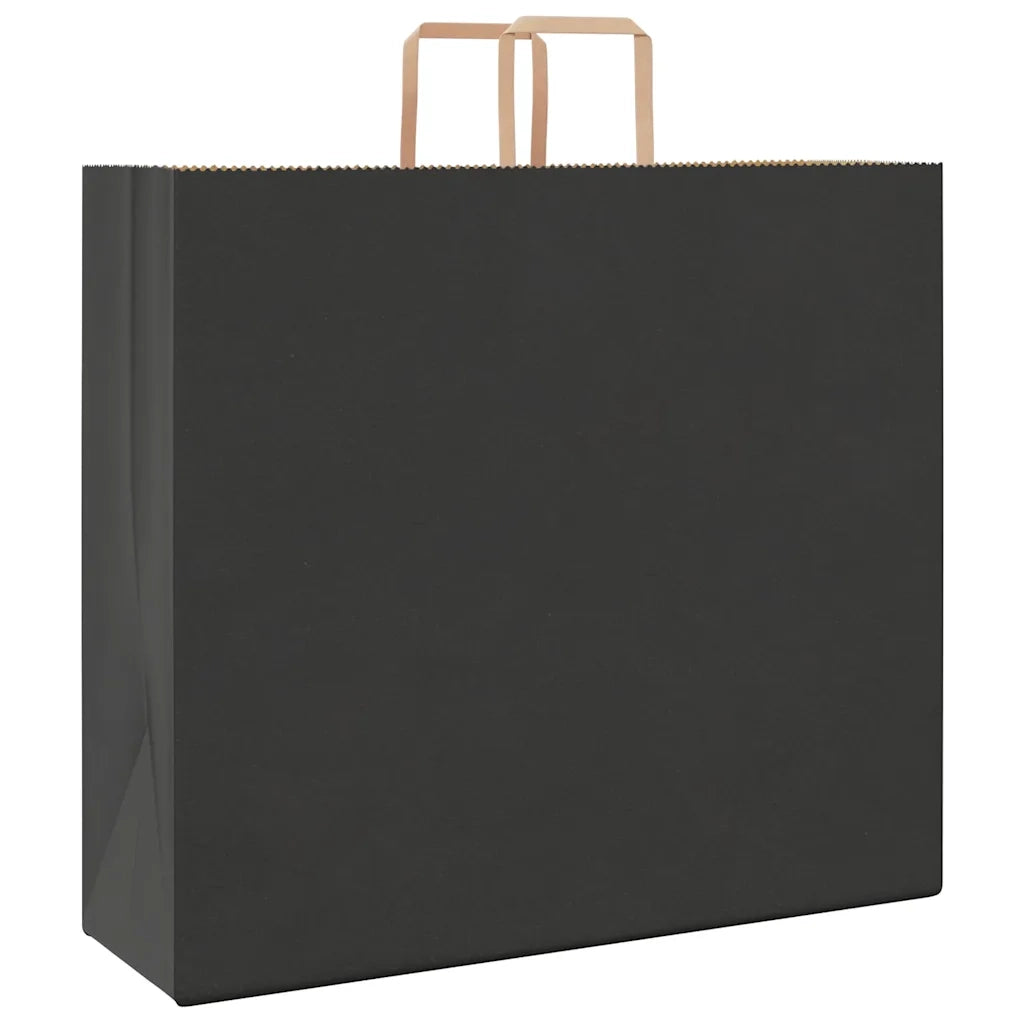 vidaXL Sacchetti di Carta 250 pz con Manici Neri 54x15x49 cm