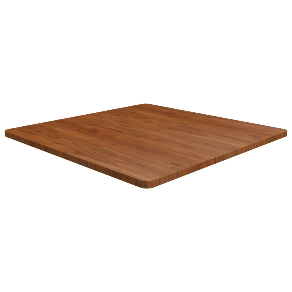 Piano Tavolo Quadrato Marrone Scuro 90x90x2,5cm Rovere Trattato