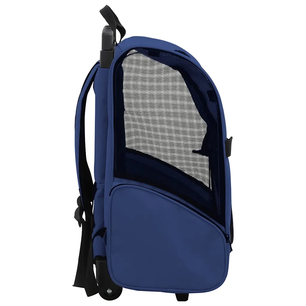 vidaXL Trolley Trasportino per Animali Pieghevole Multifunzione Blu