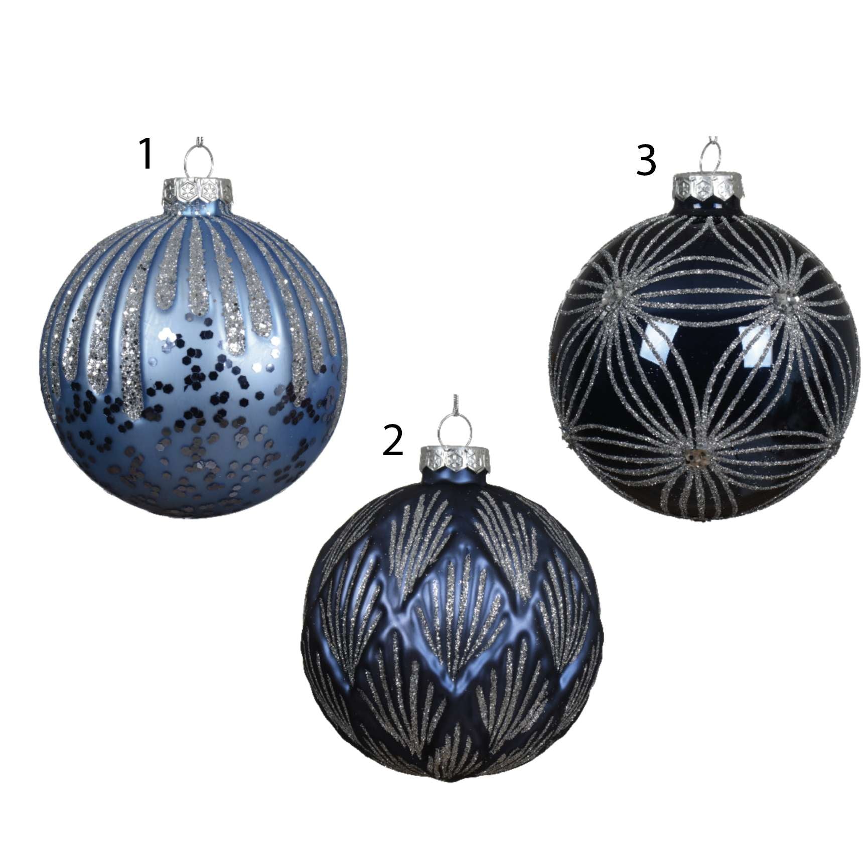 PALLA IN VETRO 3 ASS BLU D10CM