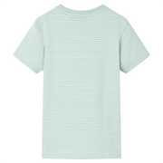 Maglietta da Bambino con Strisce Menta Chiaro 104 12570