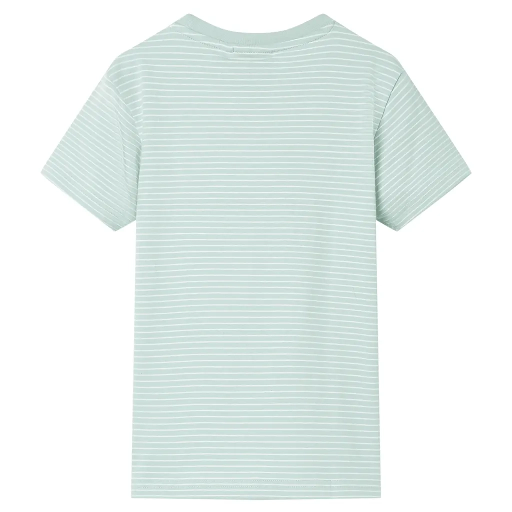 Maglietta da Bambino con Strisce Menta Chiaro 104 12570