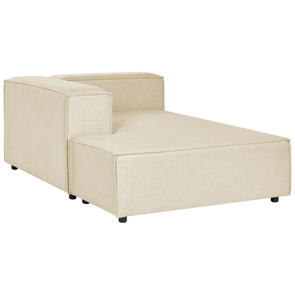 Divano modulare a destra Divano angolare componibile a 3 posti in lino beige con gambe nere Soggiorno moderno