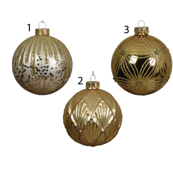 PALLA IN VETRO 3 ASS ORO D10CM