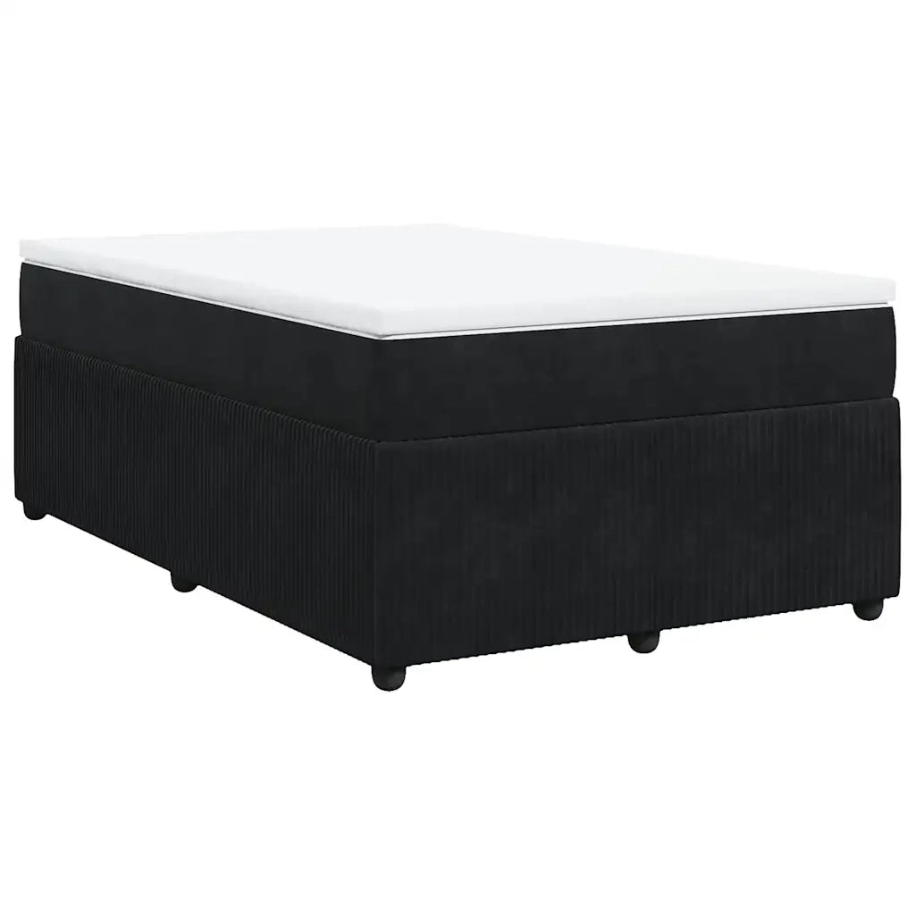 Giroletto a Molle con Materasso Nero 120x190 cm in Velluto