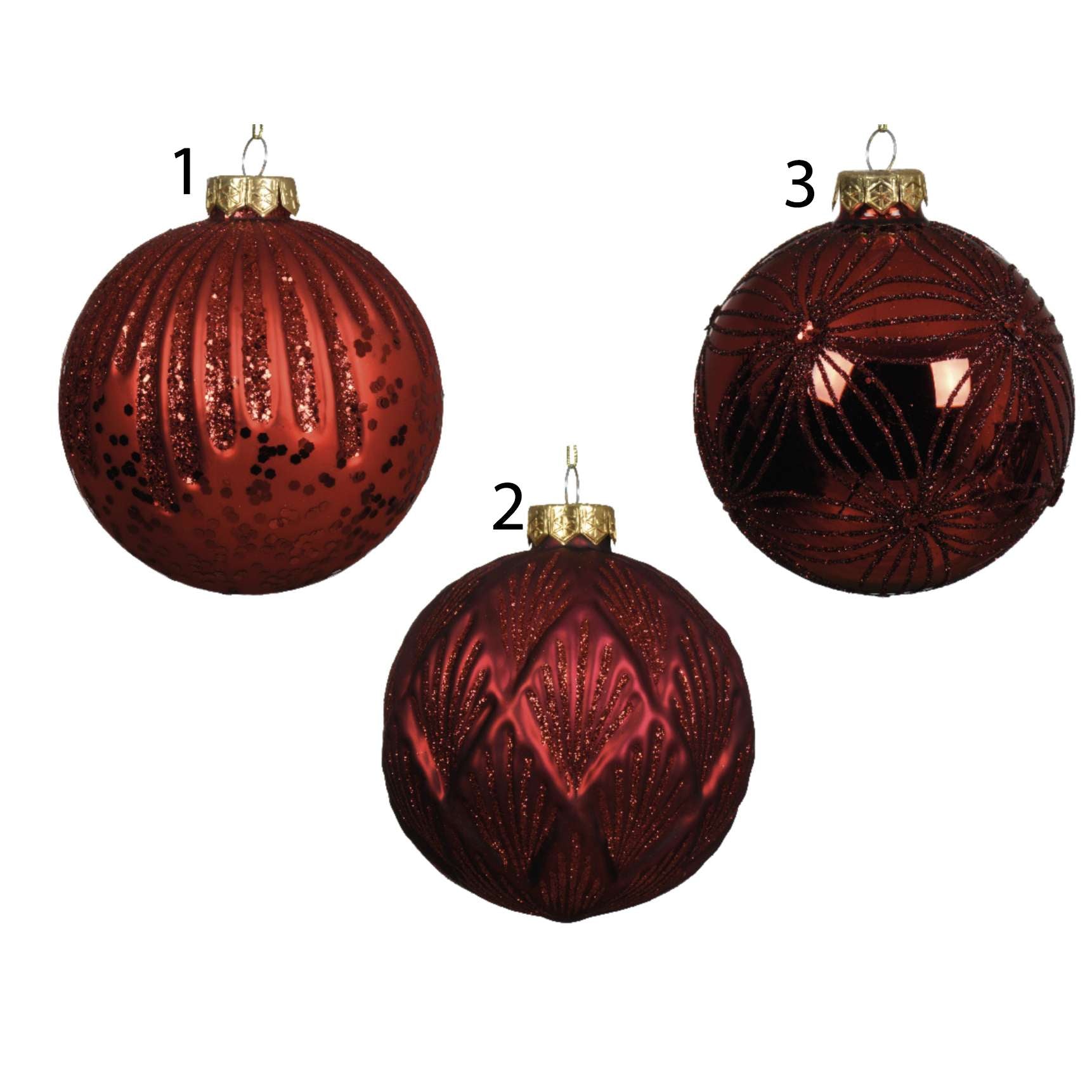 PALLA IN VETRO 3 ASS ROSSO