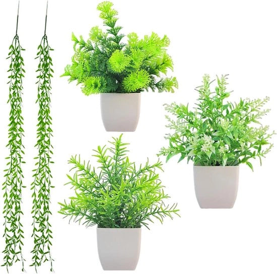 Set di 3 vasi decorativi con piante artificiali per parete - Adatto per piante piccole