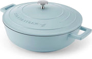 Piastra da cucina a doppio fondo 4L - Laminato leggero in alluminio - Resistente a induzione e forno - Blu cielo