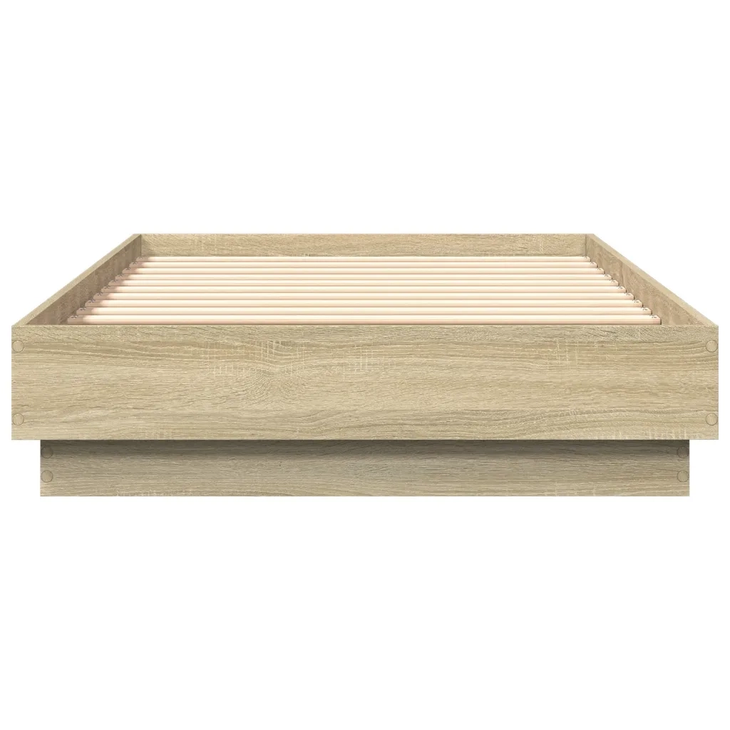 Letto singolo | Letto per adulti | Giroletto con LED Rovere Sonoma 75x190 cm