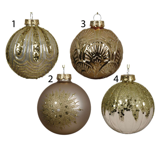 PALLA IN VETRO 4 ASS ORO D8CM