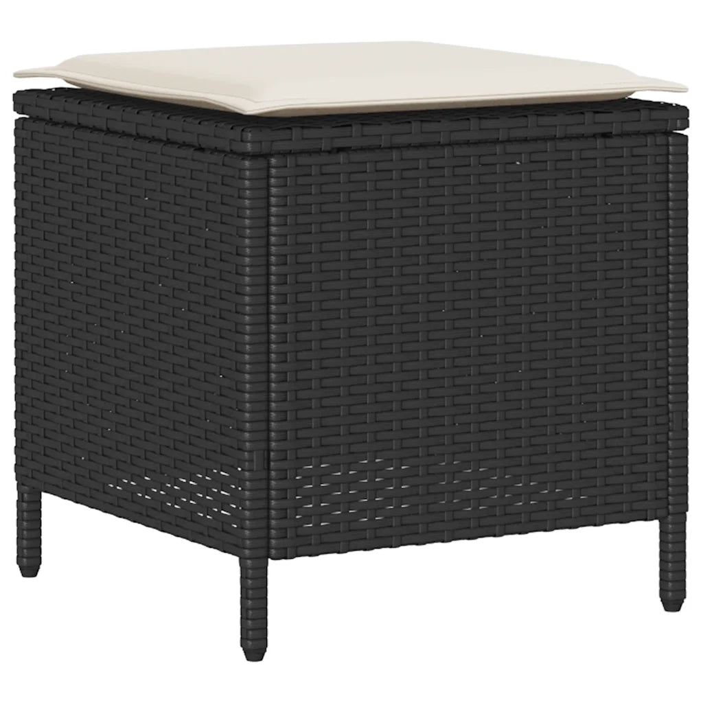Set Divani da Giardino 4 pz con Cuscini Nero in Polyrattan CFW2110514