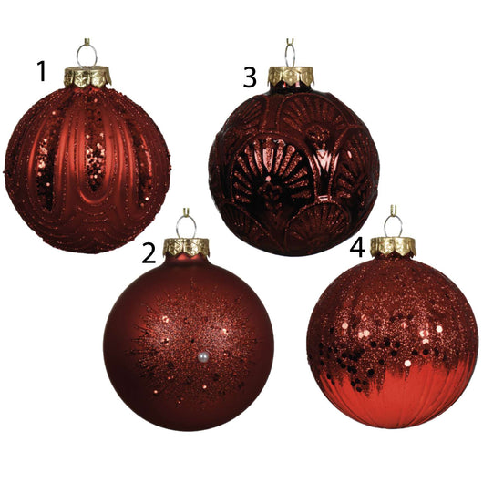 PALLA IN VETRO 4 ASS ROSSO