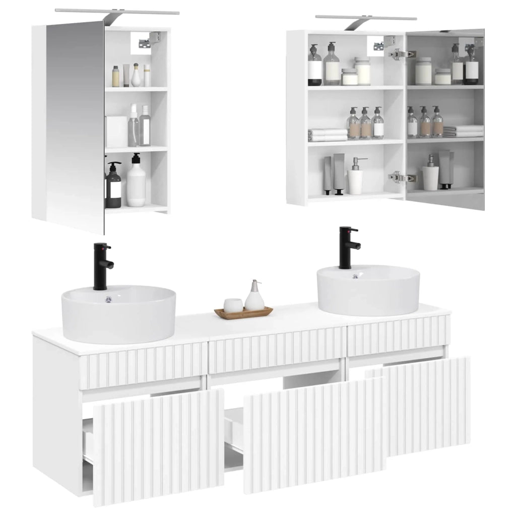 Set di Armadi da Bagno 5 pcs Bianco 50 x 14,5 x 70 cm 3406591